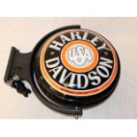 A Harley Davidson wall mounted electric sign