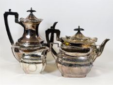 A Victorian silver plated four piece service