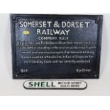 A Somerset & Dorset railway sign & one other