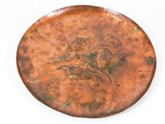 A Newlyn copper tray depicting fish