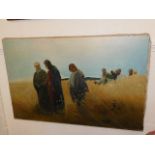 A 1930's religious oil painting signed D. Golbs im