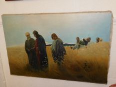 A 1930's religious oil painting signed D. Golbs im