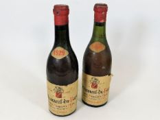 Two half bottles of Chateauneuf Du Pape 1929