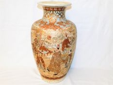 A large Japanese Satsuma earthenware vase