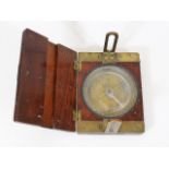 A brass & mahogany Calcutta military issue compass