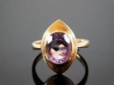 A 9ct gold amethyst ring