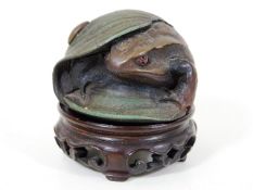 A bronze style St. Petersburg 1882 frog paperweigh