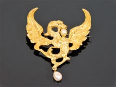 A French Albert Marionnet high carat gold art nouv