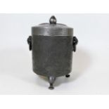 An early 20thC. Chinese pewter tobacco jar