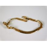 A 14ct gold bracelet a/f