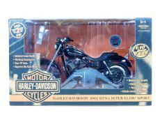 A boxed model of a Harley Davidson 2002 Dyna Super