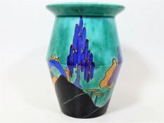 An art deco Clarice Cliff Inspiration Bizarre vase