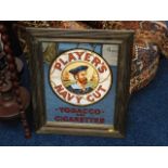 A vintage Players Navy Cut framed mirror