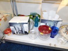 A quantity of art glass items include Scandinavian