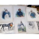 A small quantity of antique prints