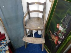 An early 20thC. childs high chair