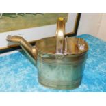 A 19thC. five pint lined brass hot water kettle