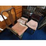 Two Edwardian bedroom chairs twinned with one othe