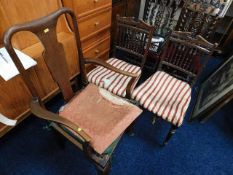 Two Edwardian bedroom chairs twinned with one othe