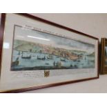 A framed print of 18thC. Plymouth Dockyard
