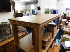 An oak style coffee table