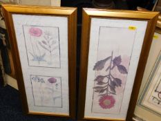 Two gilt framed floral prints