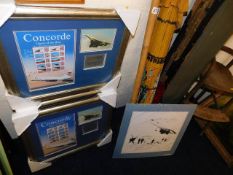 Four framed limited edition Concorde pictures with