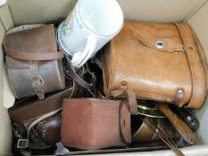 A set of binoculars, a ceramic tankard & various c