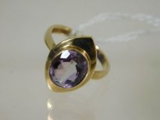 A 9ct gold amethyst ring