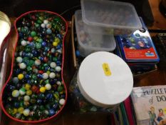 A very large quantity of glass marbles