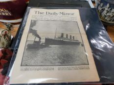 A 1912 edition of the Daily Mirror featuring Titan