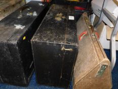 A vintage wooden tool box