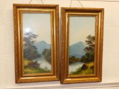 A pair of Victorian framed landscape oil paintings