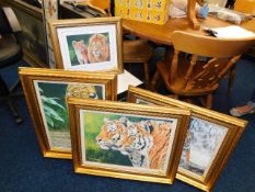 Four gilt framed pictures of Stephen Gayford large