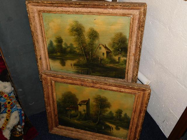 Two decorative antique framed prints