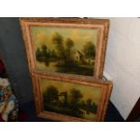 Two decorative antique framed prints