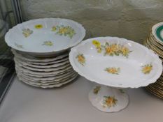 A 19thC. porcelain floral dessert service