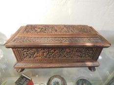 An antique Indian carved box