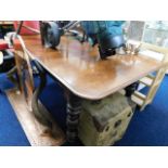 A 19thC. mahogany dining table, sit six