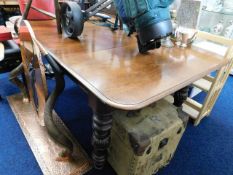 A 19thC. mahogany dining table, sit six