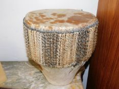 A 20thC. African style ethnic drum