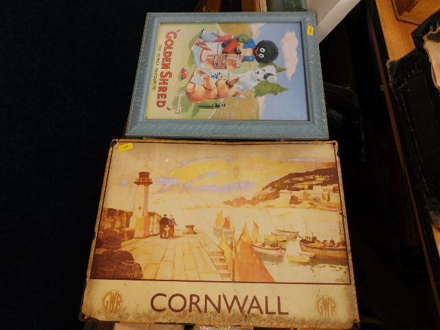 A train travel GWR Cornwall sign a/f & a framed Go