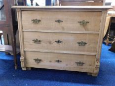 A Low level antique pine chest of drawers