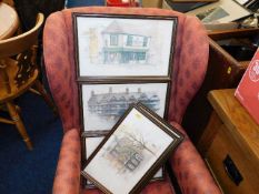 Five framed prints of Charles Dickens interest