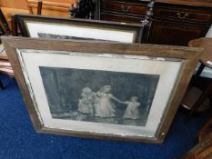 Two oak framed antique prints