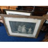 Two oak framed antique prints