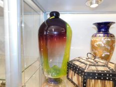 A large Bohemian Skrdlovice glass vase