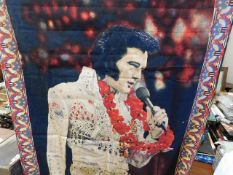 An Elvis Presley linen poster, Elvis ags & similar