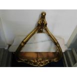 A Louis XV style giltwood console table with marbl