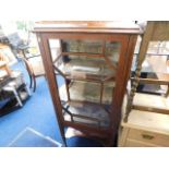 A glazed mahogany display cabinet a/f